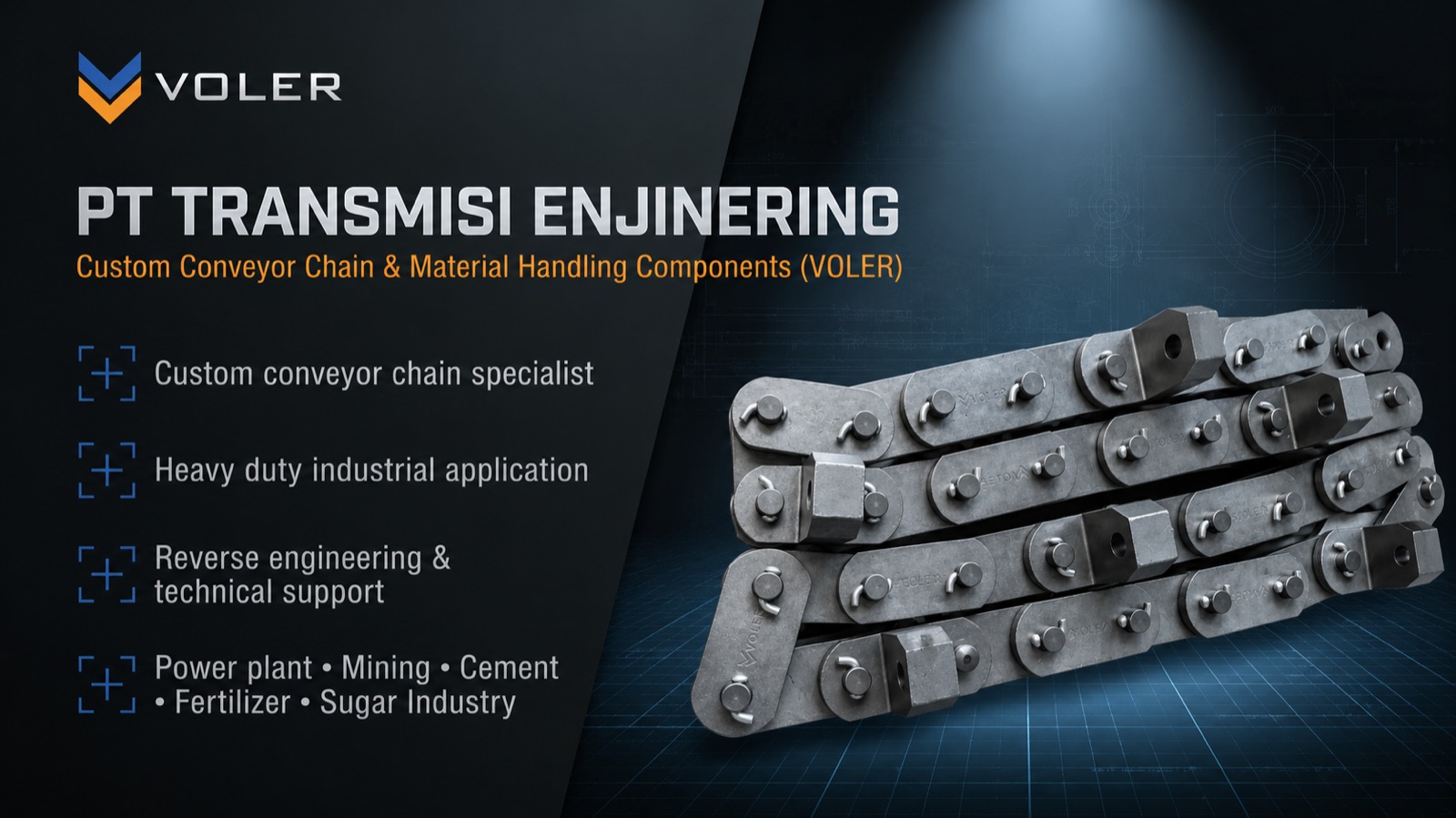 PT Transmisi Enjinering — Custom Conveyor Chain & Material Handling Components